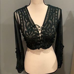 Green mesh long sleeve